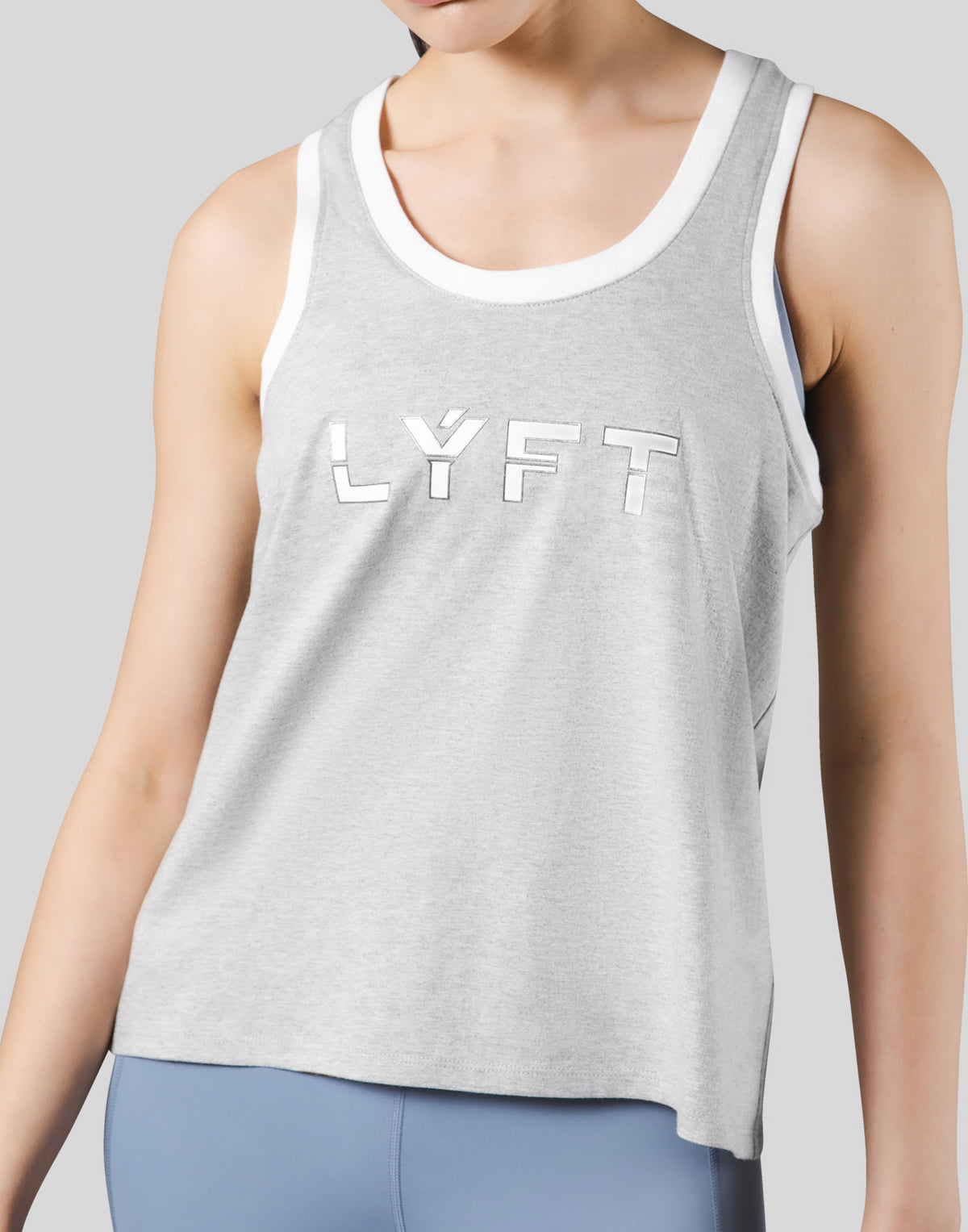 Piping No Sleeve Shirt - Grey