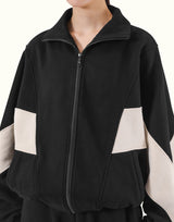 Loose Fit Zip Up Sweat Jacket 2 - Black