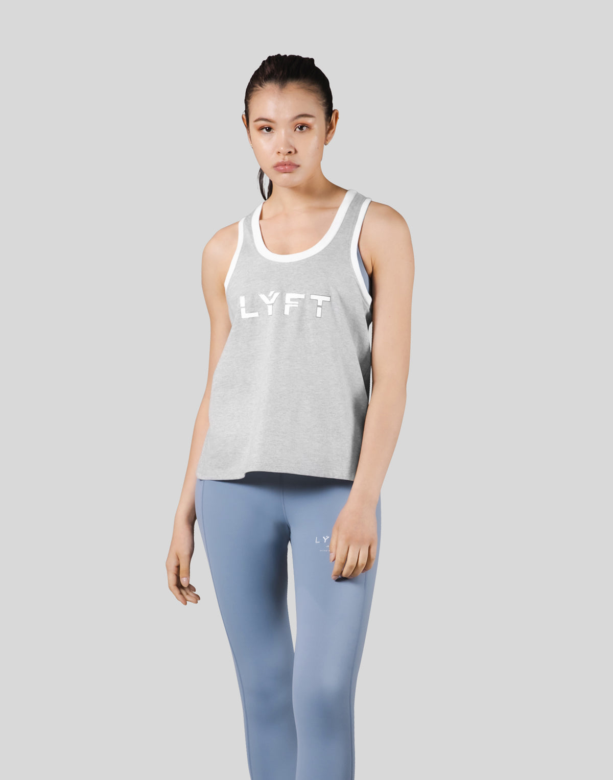 Piping No Sleeve Shirt - Grey