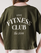 Fitness Club Ring Cropped T-Shirt - Olive