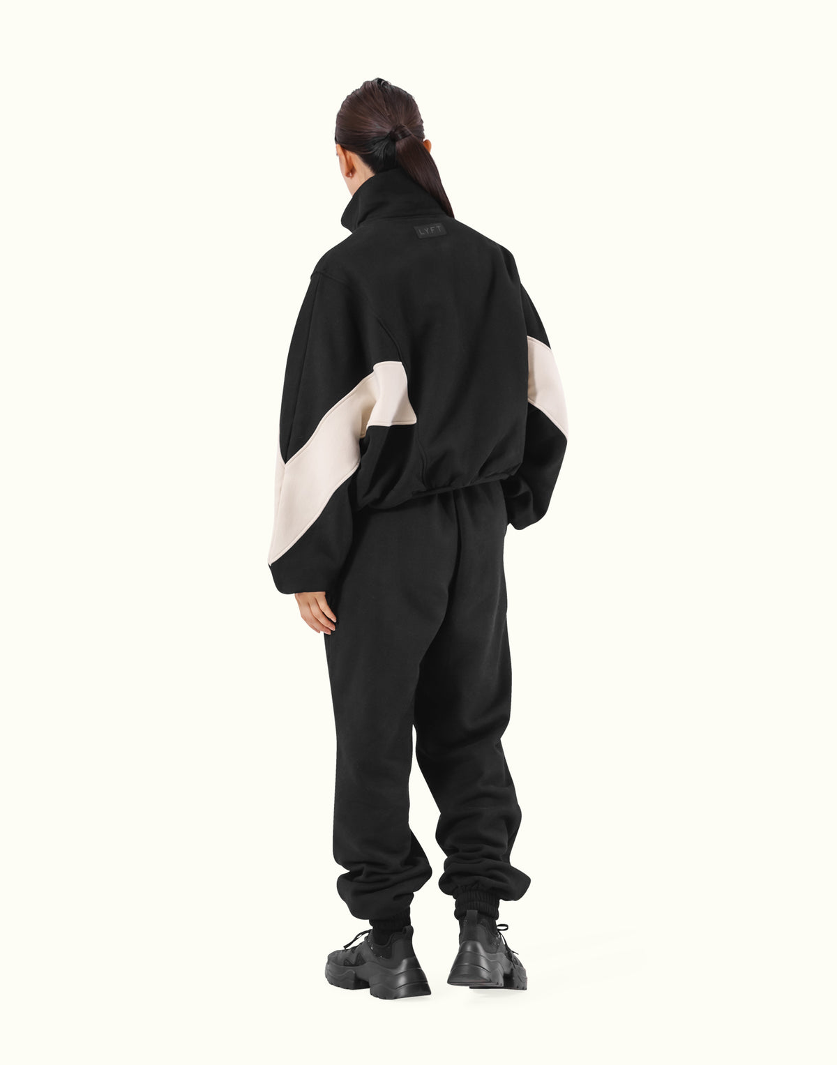Loose Fit Zip Up Sweat Jacket 2 - Black