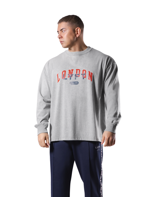 Vintage London Logo Long T-Shirt - Grey