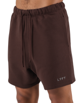 LÝFT Logo Sweat Shorts - Brown