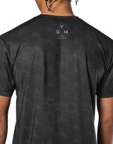 Multi Pattern Stretch T-Shirt - Black