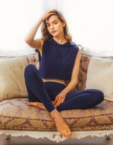 Sailor Collar Sweat No Sleeve - Navy