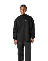 Oversize Mock Neck Pullover - Black