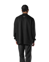 Oversize Mock Neck Pullover - Black