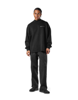 Oversize Mock Neck Pullover - Black