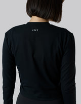 Stretch Crewneck Cardigan - Black