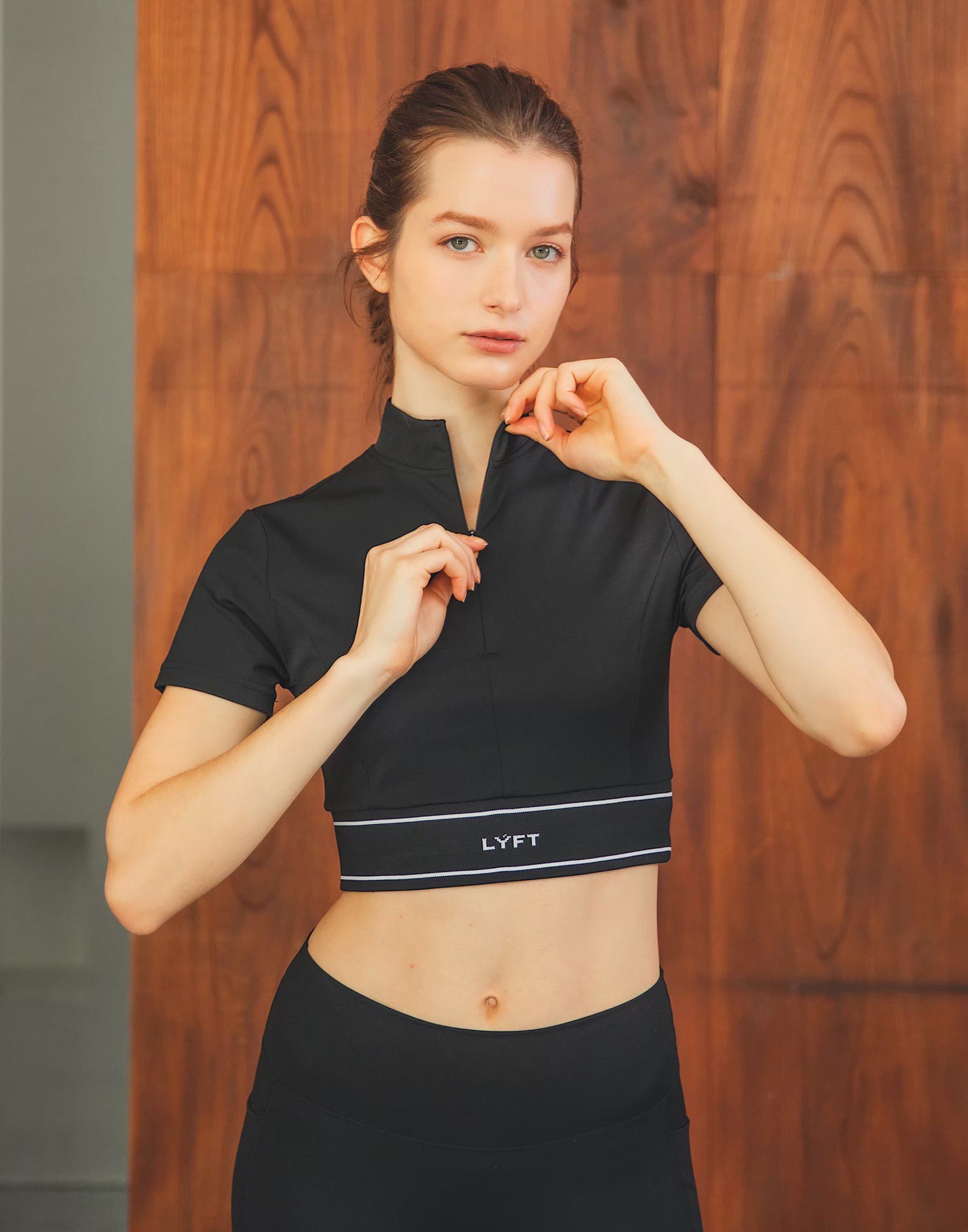 Half Zip Nylon T-Shirt - Black – LÝFT
