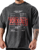 Leg Day Vintage Extra Big T-Shirt - Black