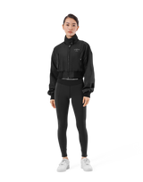 Cropped Light Bomber Jacket - Black