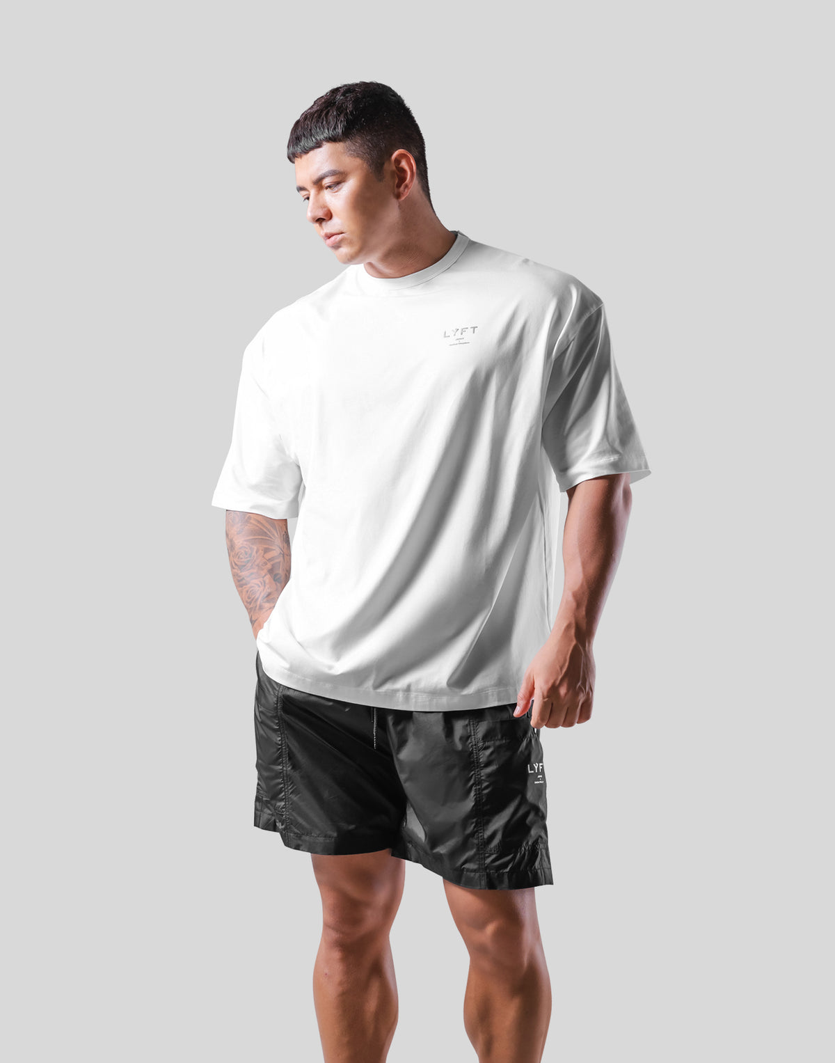 One Point Logo Stretch Big T-Shirt - White