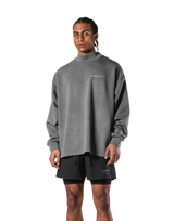 Oversize Mock Neck Pullover - D.Grey