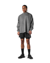 Oversize Mock Neck Pullover - D.Grey