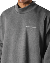 Oversize Mock Neck Pullover - D.Grey