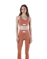 Woven Label Double Cross Strap Bratop - Coral