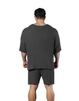 Oversize Knit T-Shirt - D.Grey