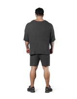 Oversize Knit T-Shirt - D.Grey