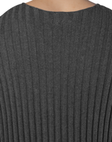 Oversize Knit T-Shirt - D.Grey