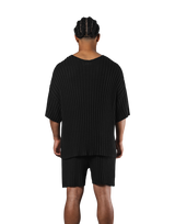 Oversize Knit T-Shirt - Black