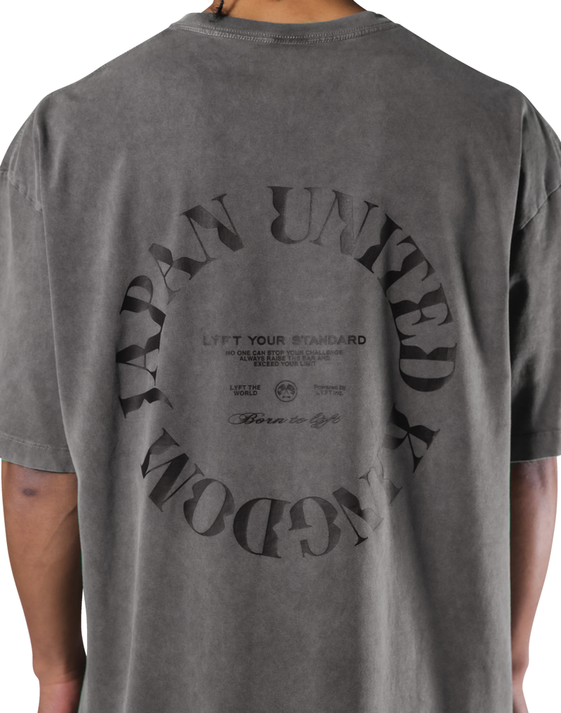 JP × UK Ring Vintage Big T-Shirt - D.Grey