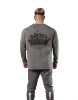 Born To LÝFT Vintage Graphic Big Long T-Shirt - D.Grey