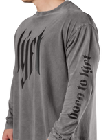 Born To LÝFT Vintage Graphic Big Long T-Shirt - D.Grey
