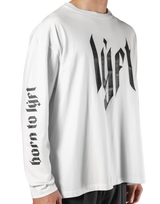Born To LÝFT Vintage Graphic Big Long T-Shirt - White