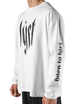 Born To LÝFT Vintage Graphic Big Long T-Shirt - White