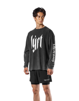 Born To LÝFT Vintage Graphic Big Long T-Shirt - Black
