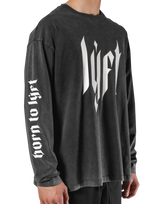 Born To LÝFT Vintage Graphic Big Long T-Shirt - Black