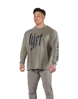 Born To LÝFT Vintage Graphic Big Long T-Shirt - Khaki