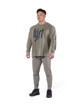 Born To LÝFT Vintage Graphic Big Long T-Shirt - Khaki