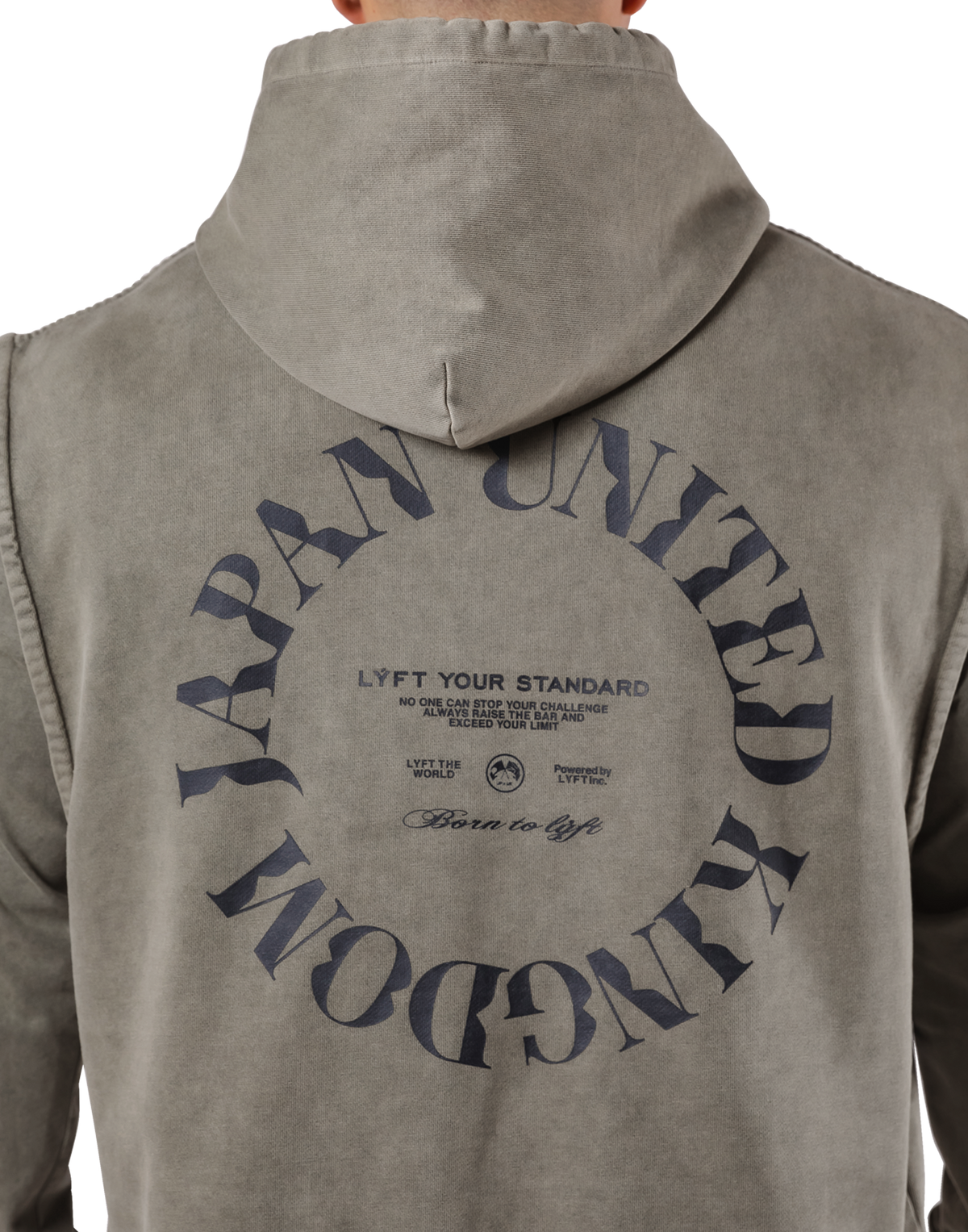 JP × UK Ring Vintage Armhole Hoodie - Khaki