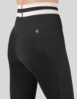 Stripe High Rise Leggings - Black