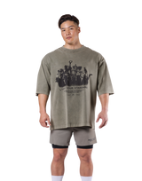 Vintage Statue Graphic Extra Big T-Shirt - Khaki