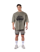 Vintage Statue Graphic Extra Big T-Shirt - Khaki