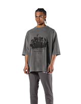 Vintage Statue Graphic Extra Big T-Shirt - D.Grey