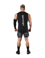 Stretch Waffle Nylon Loose Fit Tanktop - Black