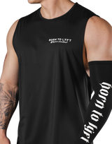 Stretch Waffle Nylon Loose Fit Tanktop - Black