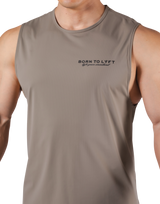 Stretch Waffle Nylon Loose Fit Tanktop - Beige