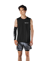 Stretch Waffle Nylon Loose Fit Tanktop - Black