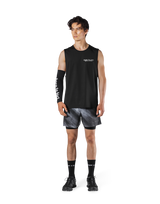 Stretch Waffle Nylon Loose Fit Tanktop - Black