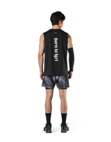 Stretch Waffle Nylon Loose Fit Tanktop - Black