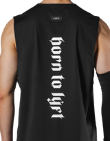 Stretch Waffle Nylon Loose Fit Tanktop - Black