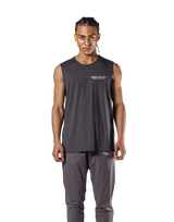 Stretch Waffle Nylon Loose Fit Tanktop - D.Grey
