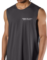 Stretch Waffle Nylon Loose Fit Tanktop - D.Grey