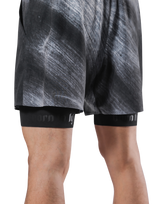 Born To LÝFT Stretch Layered Shorts - Grey