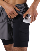 Born To LÝFT Stretch Layered Shorts - D.Grey